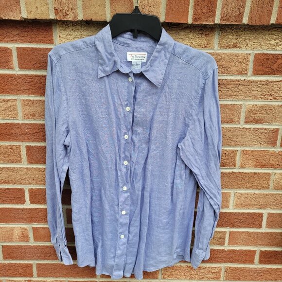 Talbots Irish Linen Button Up Shirt Women's Size 10 Long Sleeve 100% Linen - Picture 1 of 5